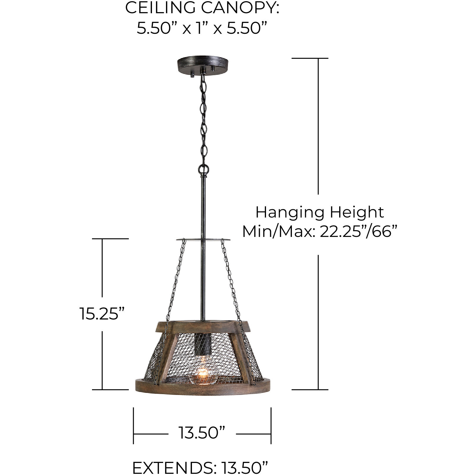 Lagmore 1 Light 13.5 inch Zinc and Wood Pendant Ceiling Light
