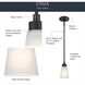 Erma 1 Light Black Mini Pendant Ceiling Light in Satin Etched Glass