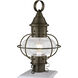 Classic Onion 1 Light 18.63 inch Sienna with Clear Outdoor Post Light, Medium