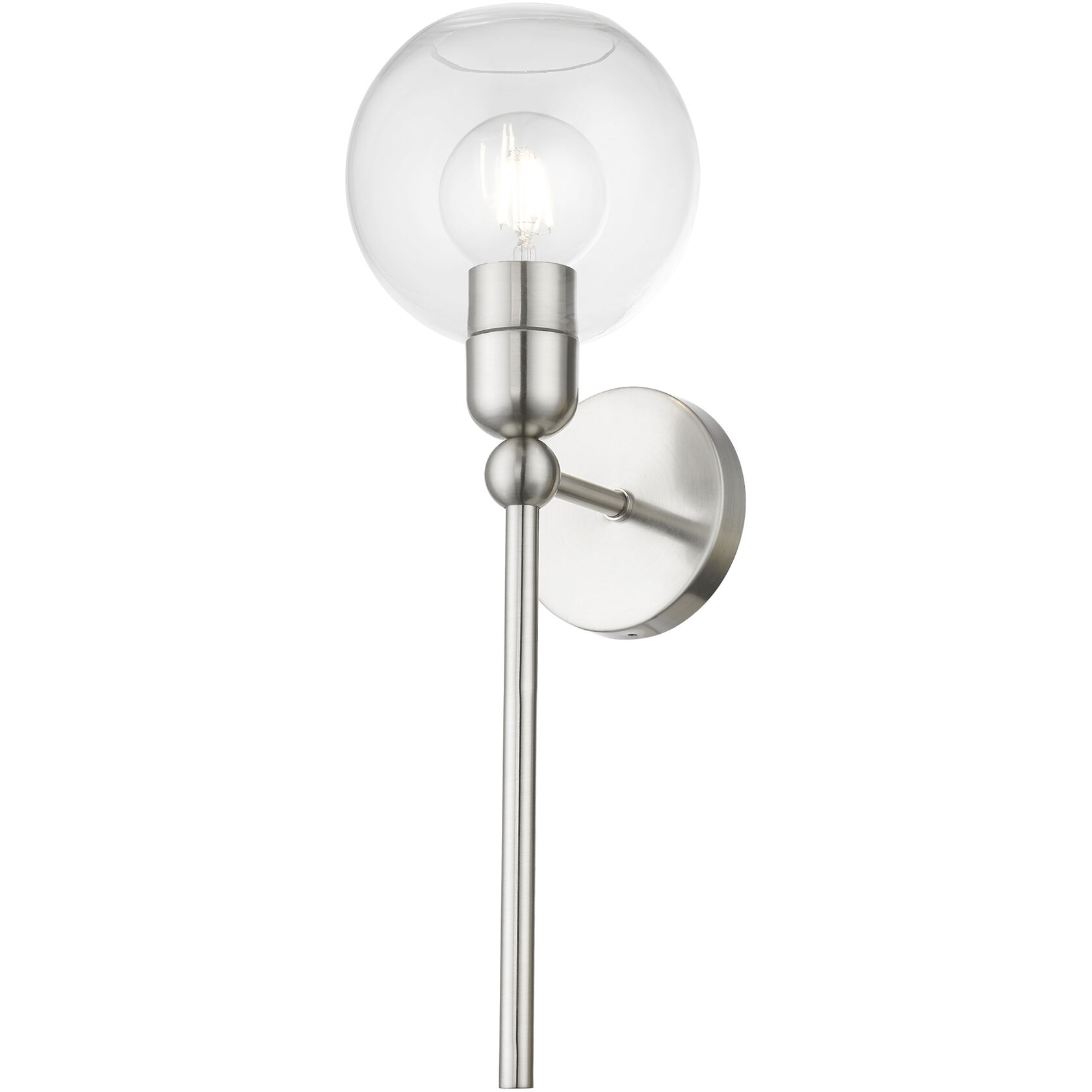 Downtown 1 Light 7 inch Brushed Nickel Single Sconce Wall Light, Sphere