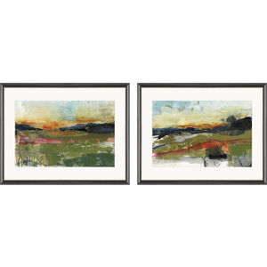 Long Way Home Green and Black and Blue and Red Framed Art
