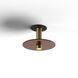 Combi LED 9 inch Brass Pendant Ceiling Light in Tea Brown Glass, Suspension / Flush Mount 2-in-1