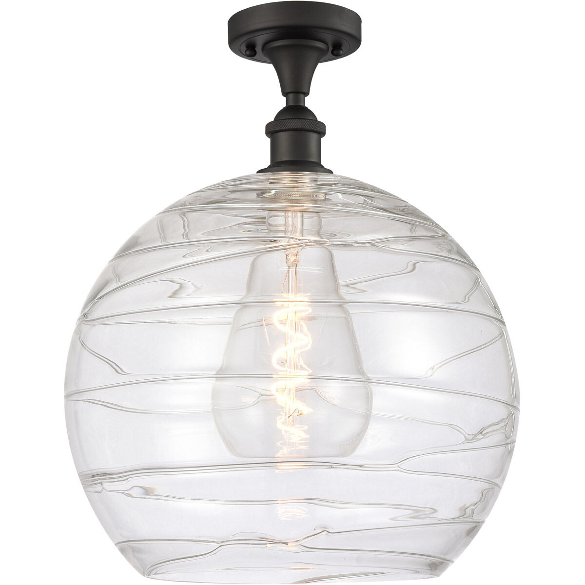 Ballston Deco Swirl LED 13.75 inch Oil Rubbed Bronze Semi-Flush Mount Ceiling Light