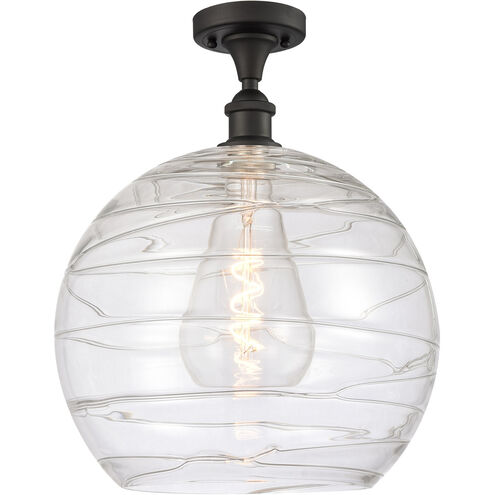 Ballston Deco Swirl 1 Light 14 inch Oil Rubbed Bronze Semi-Flush Mount Ceiling Light