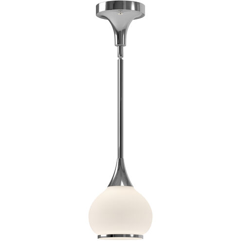 Alora Mood Hazel 1 Light 6.63 inch Chrome Pendant Ceiling Light in Opal Glass