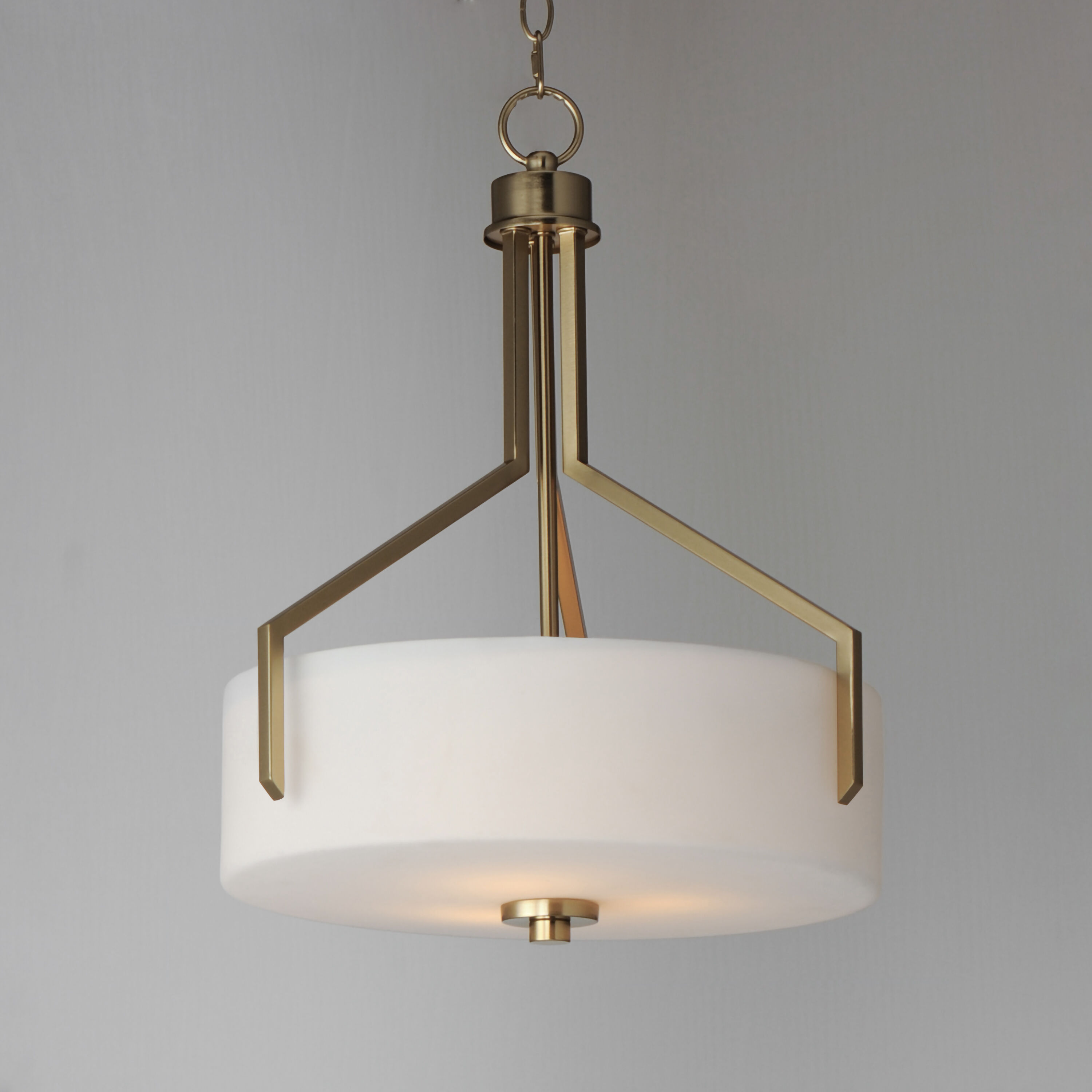 Dart 3 Light 16.75 inch Satin Brass Entry Foyer Pendant Ceiling Light