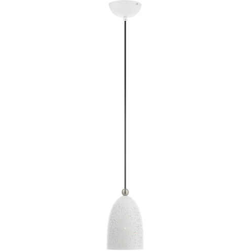 Arlington 1 Light 6 inch White with Brushed Nickel Accents Pendant Ceiling Light