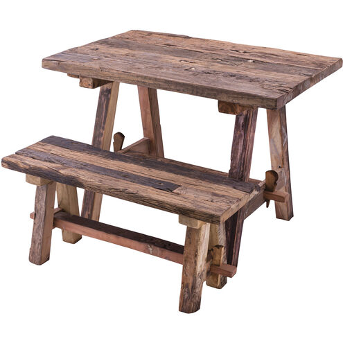 Rustic 39 X 28 inch Natural Accent Table