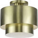 Zolana 2 Light 12 inch Antique Brass Semi Flush Mount Ceiling Light, Medium