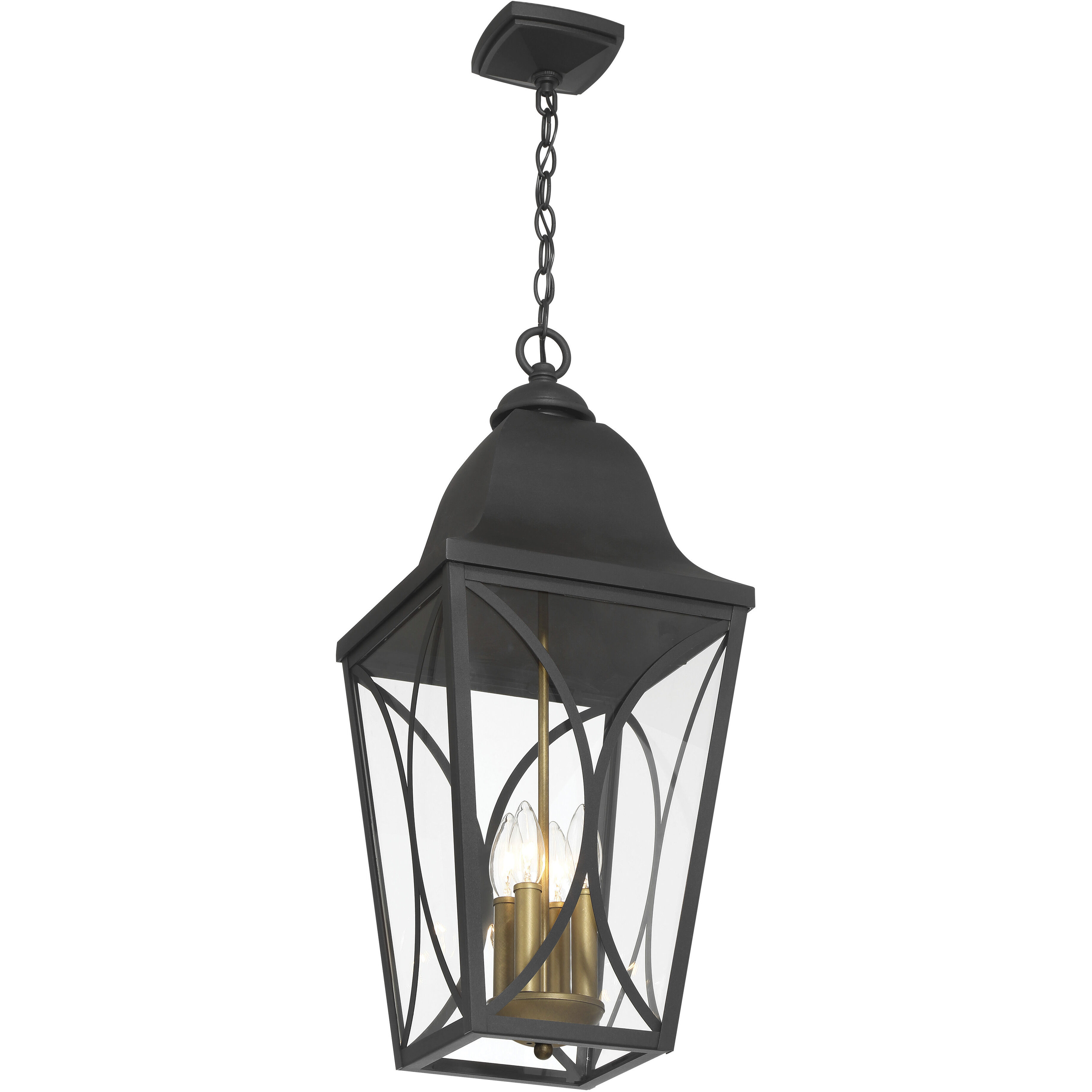 Cardigan 3 Light 11 inch Sand Coal and Olden Brass Outdoor Pendant, Great Outdoors