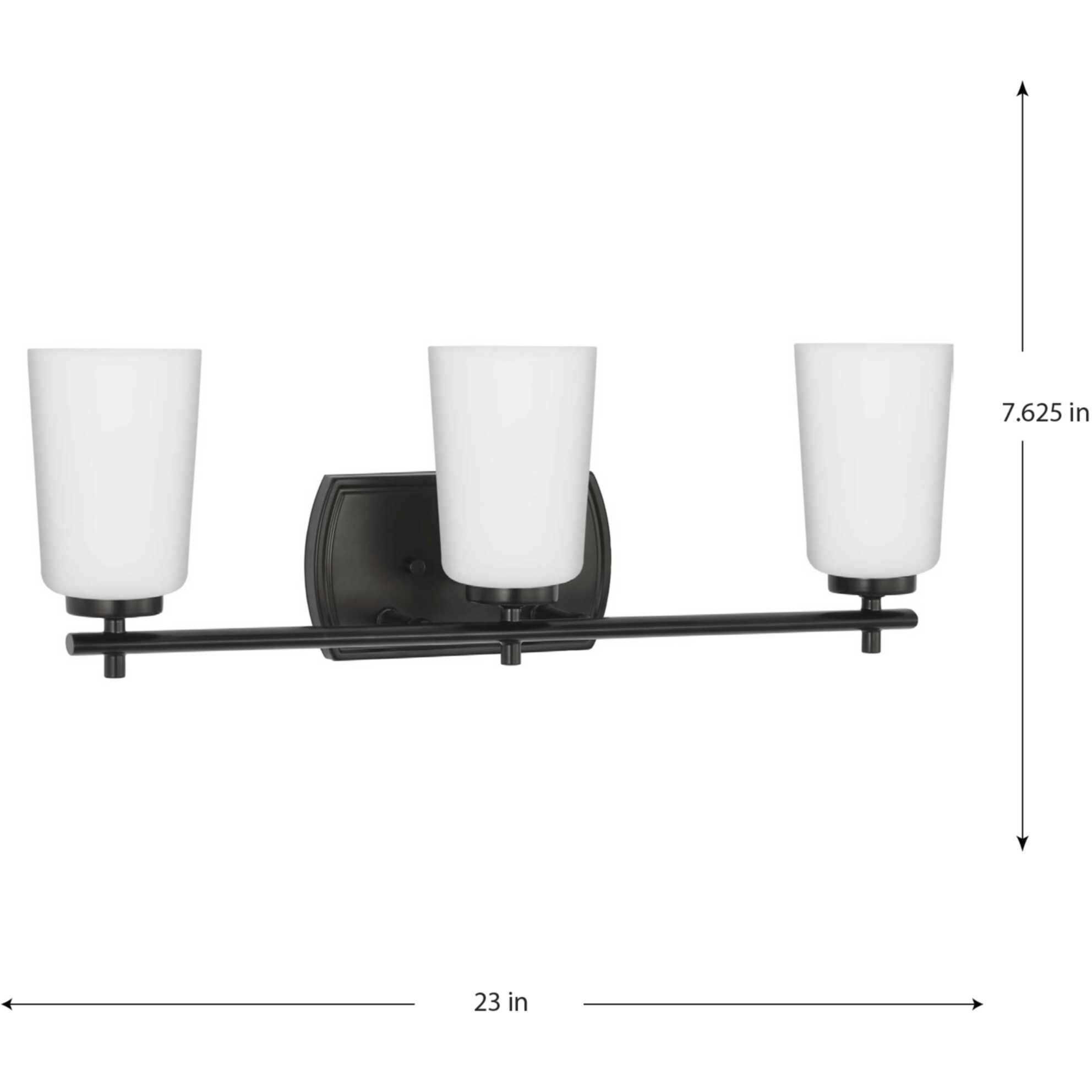 Adley 3 Light 23 inch Matte Black Bath Vanity Light Wall Light