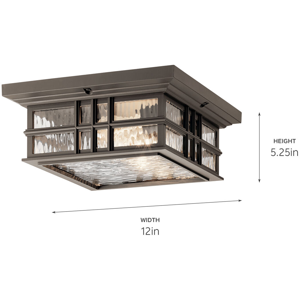 Beacon Square 2 Light 12 inch Olde Bronze Outdoor Flush & Semi Flush Mt