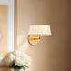 Alora Mood Scout 2 Light 8.13 inch Brushed Gold and White Linen Wall/Vanity Light Wall Light