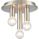 Pepper 3 Light 8 inch Brushed Nickel Flush Mount Ceiling Light