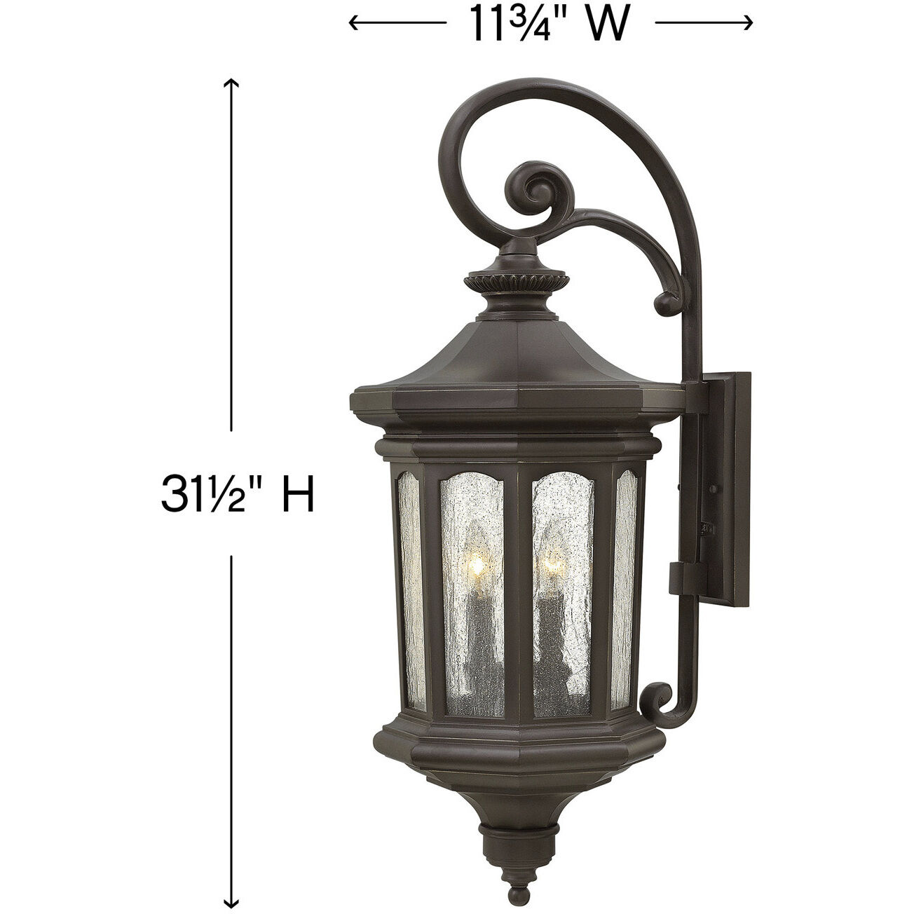Estate Series Raley LED 32 inch Oil Rubbed Bronze Outdoor Wall Mount Lantern, Large