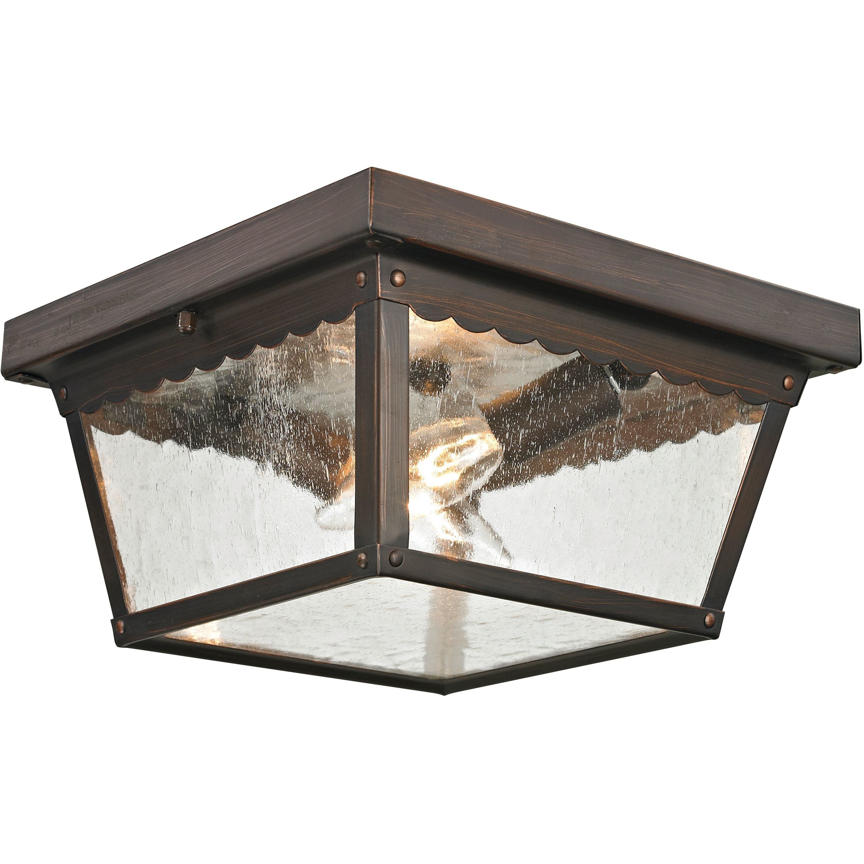 Springfield 2 Light 10 inch Hazelnut Bronze Outdoor Flush Mount