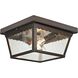 Springfield 2 Light 10 inch Hazelnut Bronze Outdoor Flush Mount