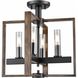 Blairmore 4 Light 14.75 inch Ironwood on Metal and Graphite Semi-flush Mount Ceiling Light