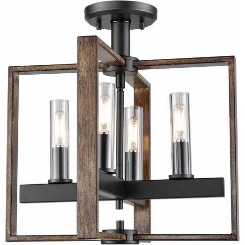 Blairmore 4 Light 14.75 inch Ironwood on Metal and Graphite Semi-flush Mount Ceiling Light