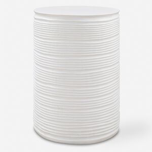 Borderline 18 X 13 inch Plaster White Drum Table