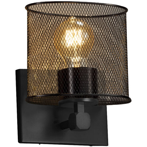 Wire Mesh 1 Light 7 inch Matte Black ADA Wall Sconce Wall Light, Oval