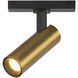 Paolo 48V DC Brushed Gold Trilo Track Directional Light Ceiling Light in Black Baffle