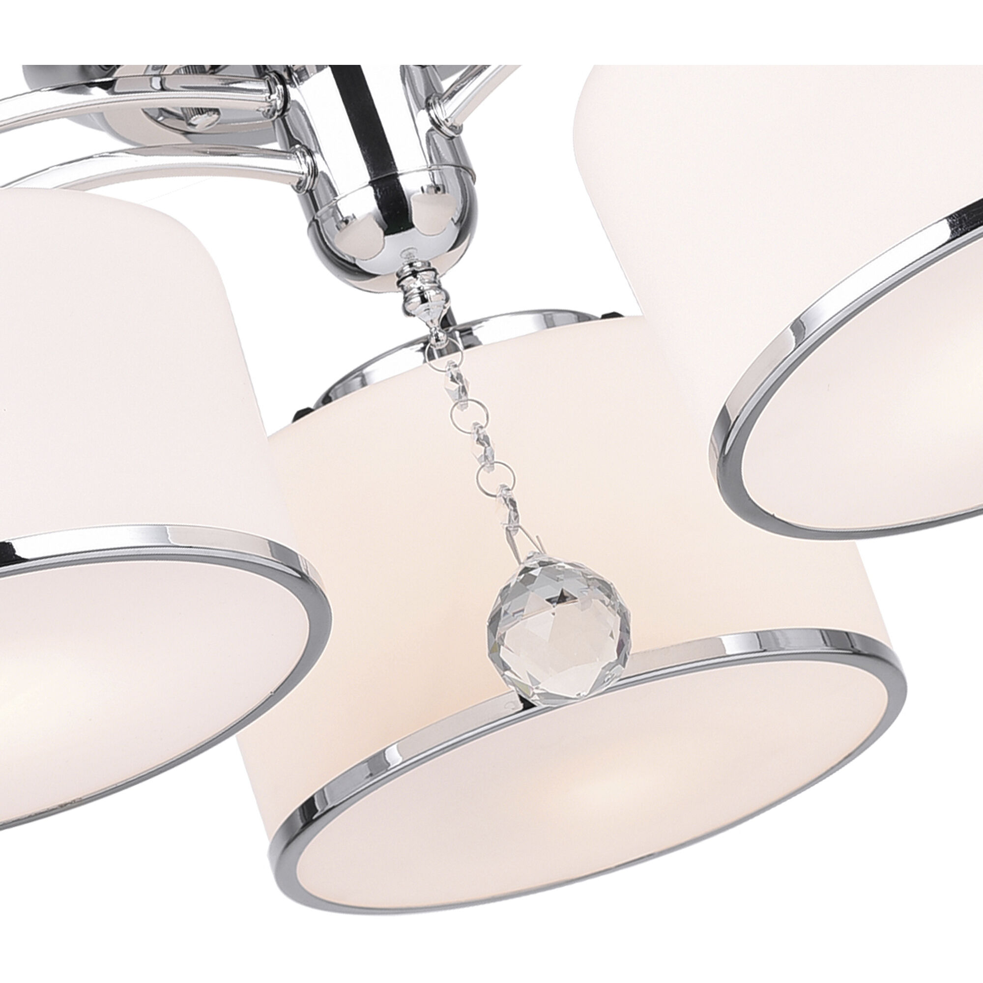 Frosted 3 Light 24 inch Chrome Drum Shade Flush Mount Ceiling Light