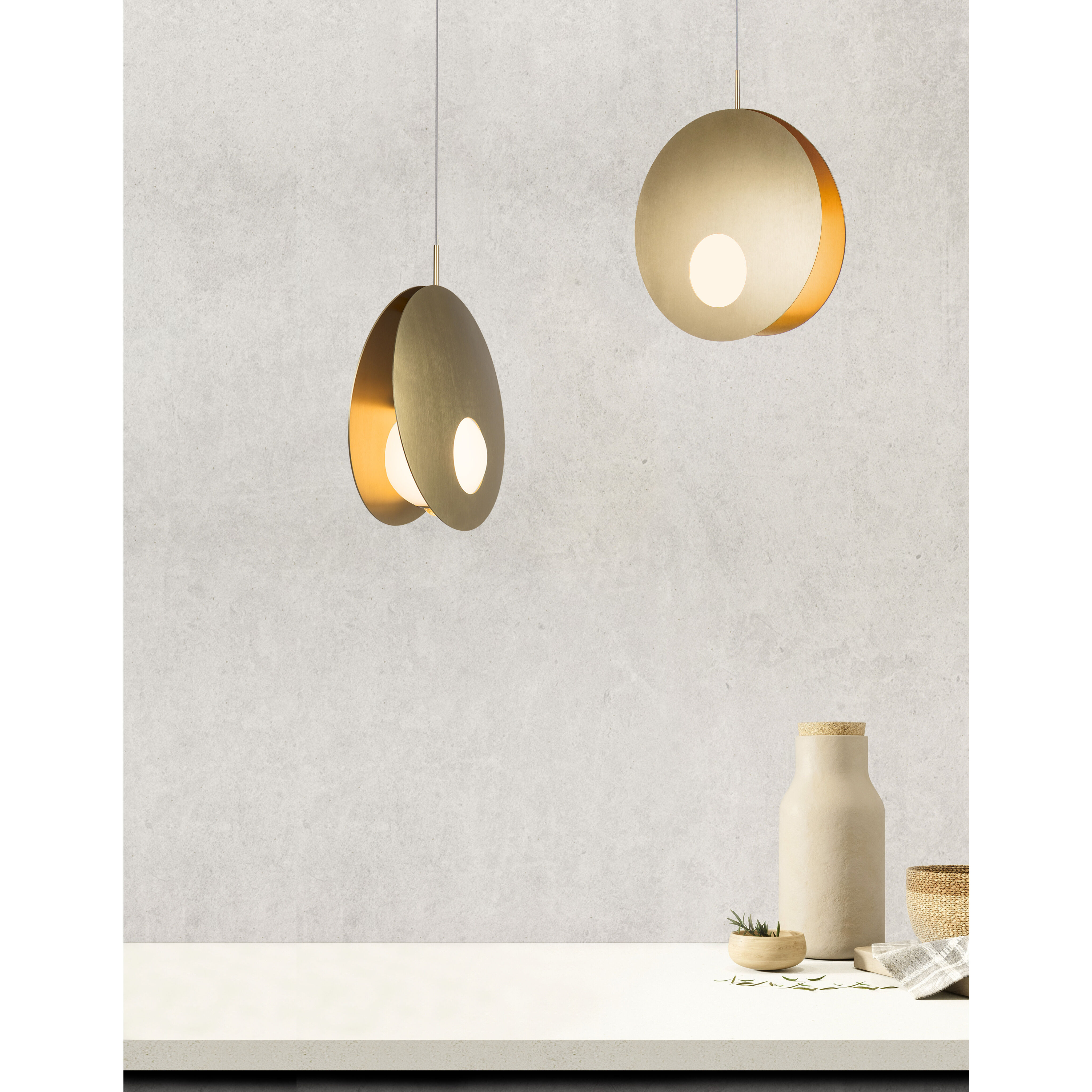 Perla LED 11 inch Satin Antique Brass Pendant Ceiling Light