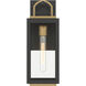 Fenmark 1 Light 16 inch Dark Matte Black and Legacy Brass Outdoor Wall Lantern
