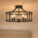 Stockton 5 Light 24 inch Matte Black Semi-Flush Ceiling Light, Essentials