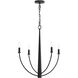 Jheni 4 Light 24 inch Matte Black Chandelier Ceiling Light