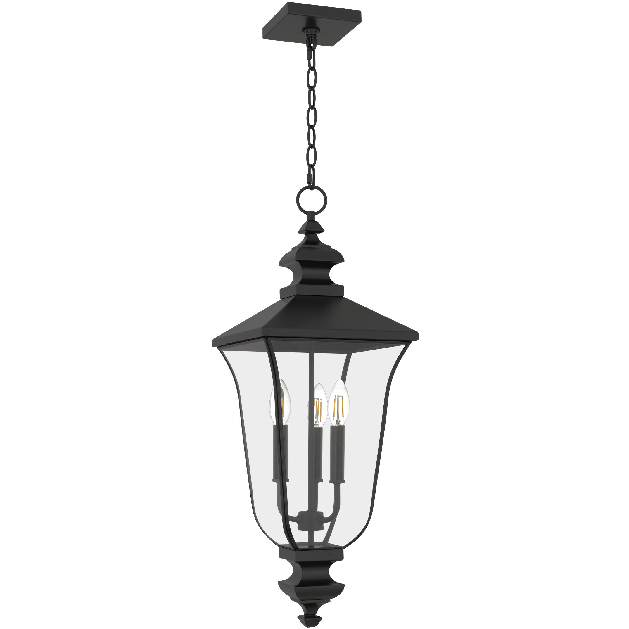 Farley 3 Light 9.75 inch Matte Black Outdoor Hanging Lantern