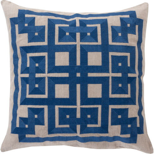 Gramercy 18 X 18 inch Navy and Light Gray Pillow Cover