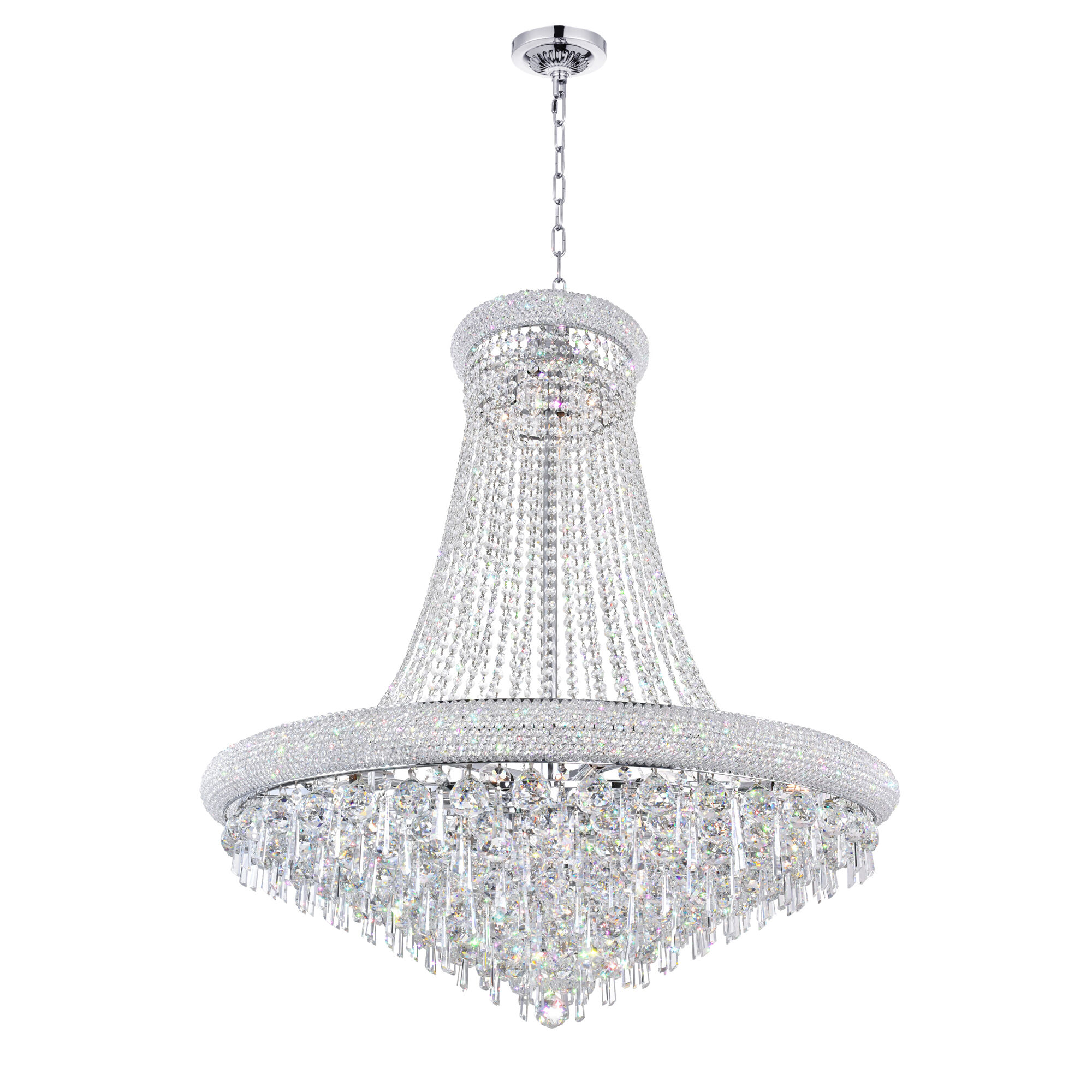 Kingdom 18 Light 30 inch Chrome Down Chandelier Ceiling Light