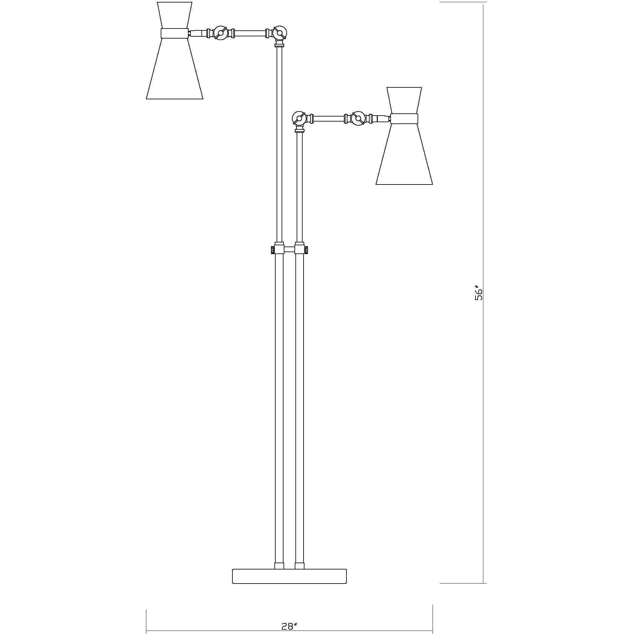 Soriano 56.5 inch 60.00 watt Matte Black and Heritage Brass Floor Lamp Portable Light