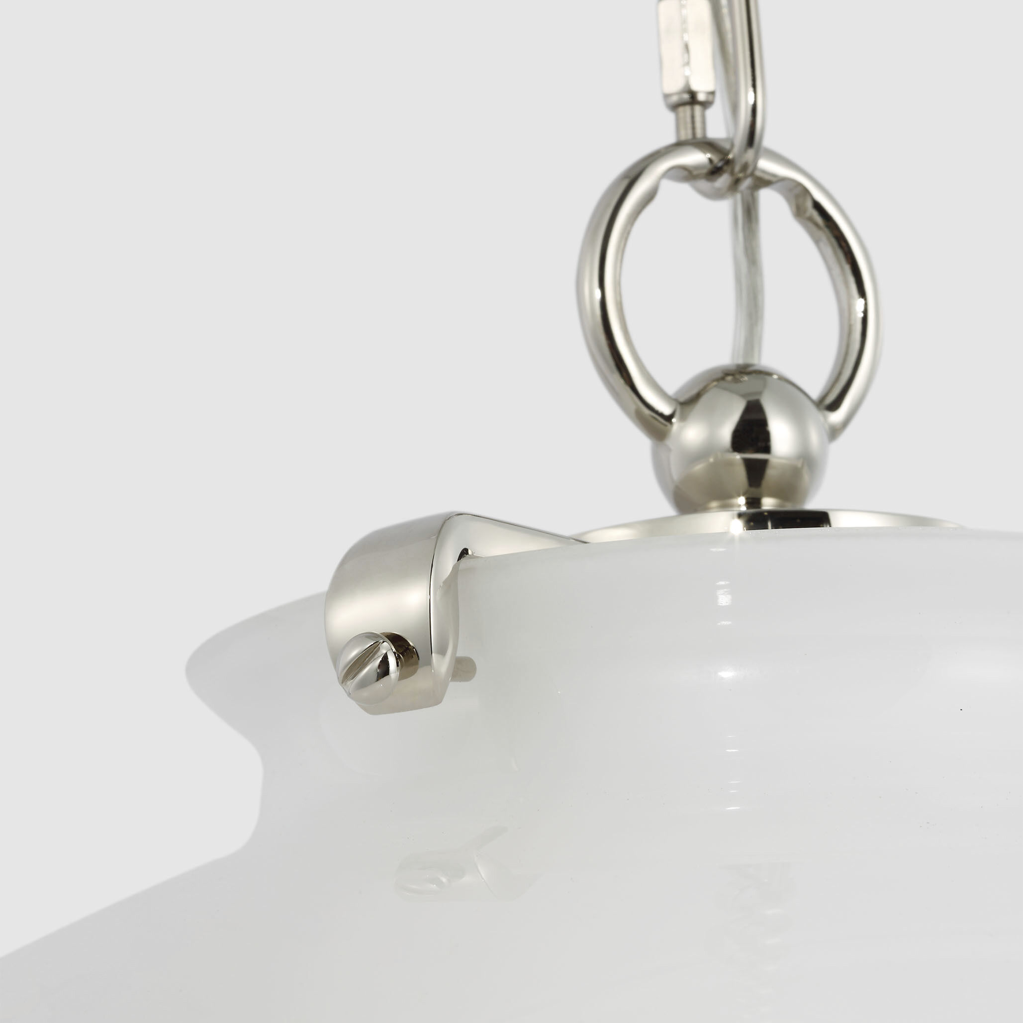 Thomas O'Brien Katie LED 16 inch Polished Nickel Globe Pendant Ceiling Light in White Glass, Large