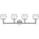 Athens Deco Swirl 4 Light 33 inch Polished Nickel Bath Vanity Light Wall Light in Clear Deco Swirl