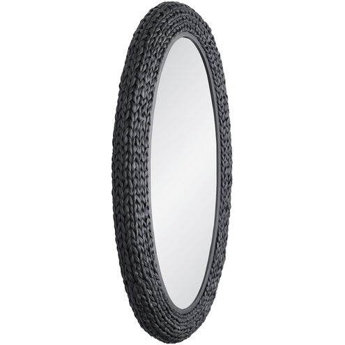 Athena 40.25 X 24.25 inch Matte Black with Black Seagrass Wall Mirror
