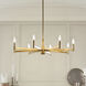Erzo 8 Light 35.5 inch Natural Brass Chandelier 1 Tier Large Ceiling Light, 1 Tier Large
