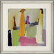 Meandering / Social Distancing Pink and Black and Orange and Yellow Framed Art