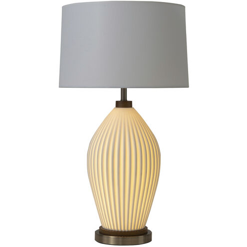 Santa Clara 30 inch 100.00 watt Walnut and White with Weathered Brass Table Lamp Portable Light