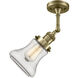 Franklin Restoration Bellmont 1 Light 7 inch Antique Brass Sconce Wall Light in Incandescent, Clear Glass, Franklin Restoration