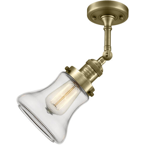 Franklin Restoration Bellmont 1 Light 7 inch Antique Brass Sconce Wall Light in Incandescent, Clear Glass, Franklin Restoration
