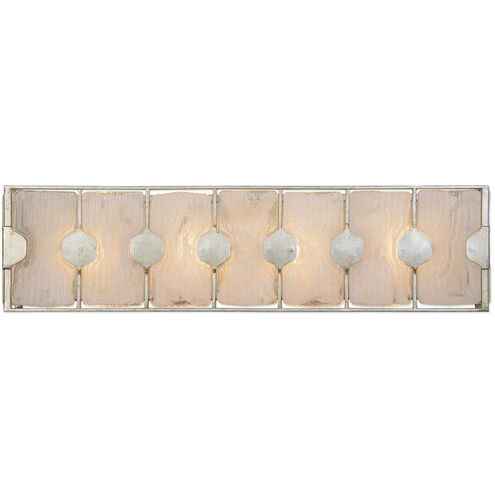 Rene 4 Light 27 inch Silver Leaf Vanity Light Wall Light