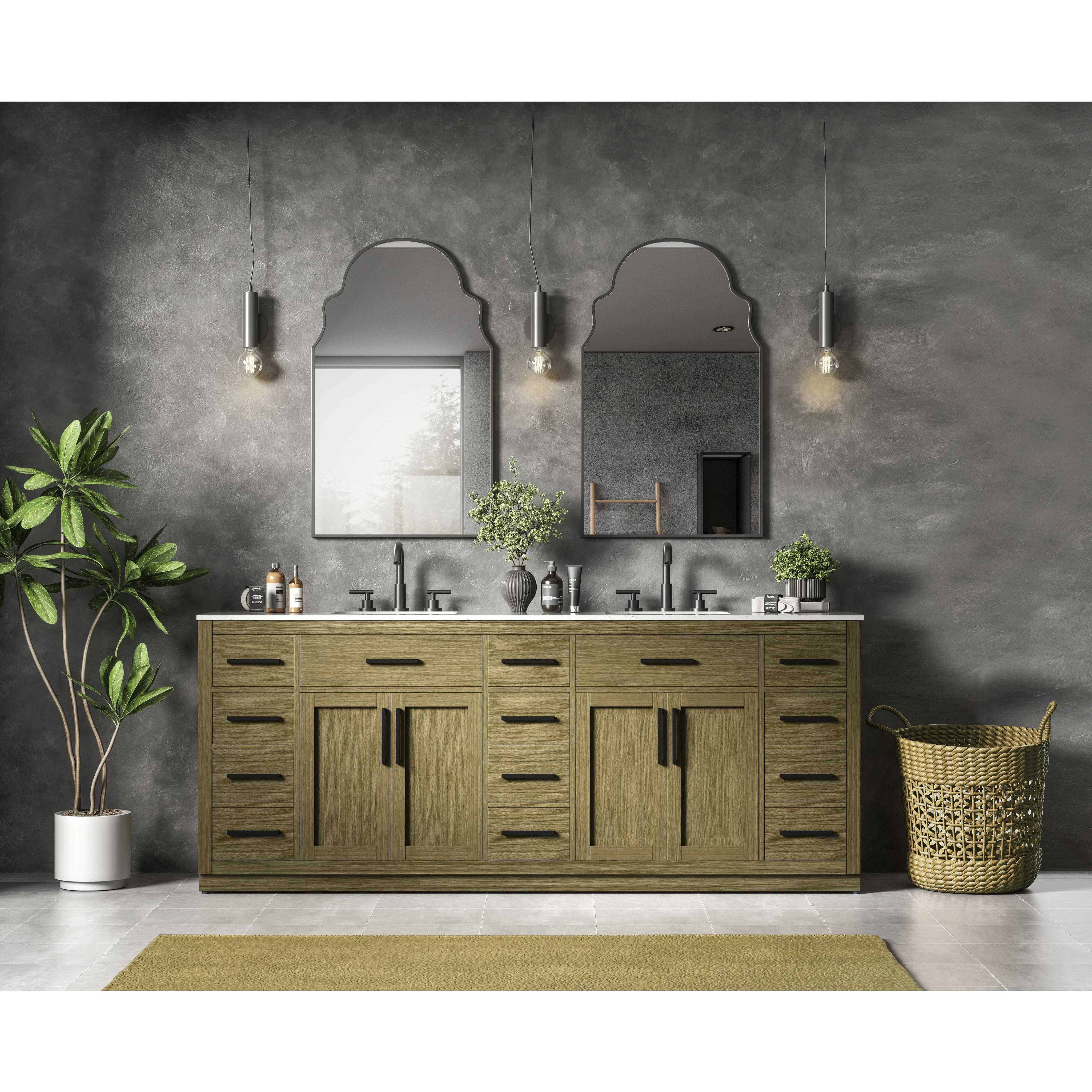 Alden 84 X 35 inch Chestnut Brown Bathroom Vanity Cabinet