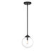 Industrial 1 Light 8 inch Matte Black Mini-Pendant Ceiling Light