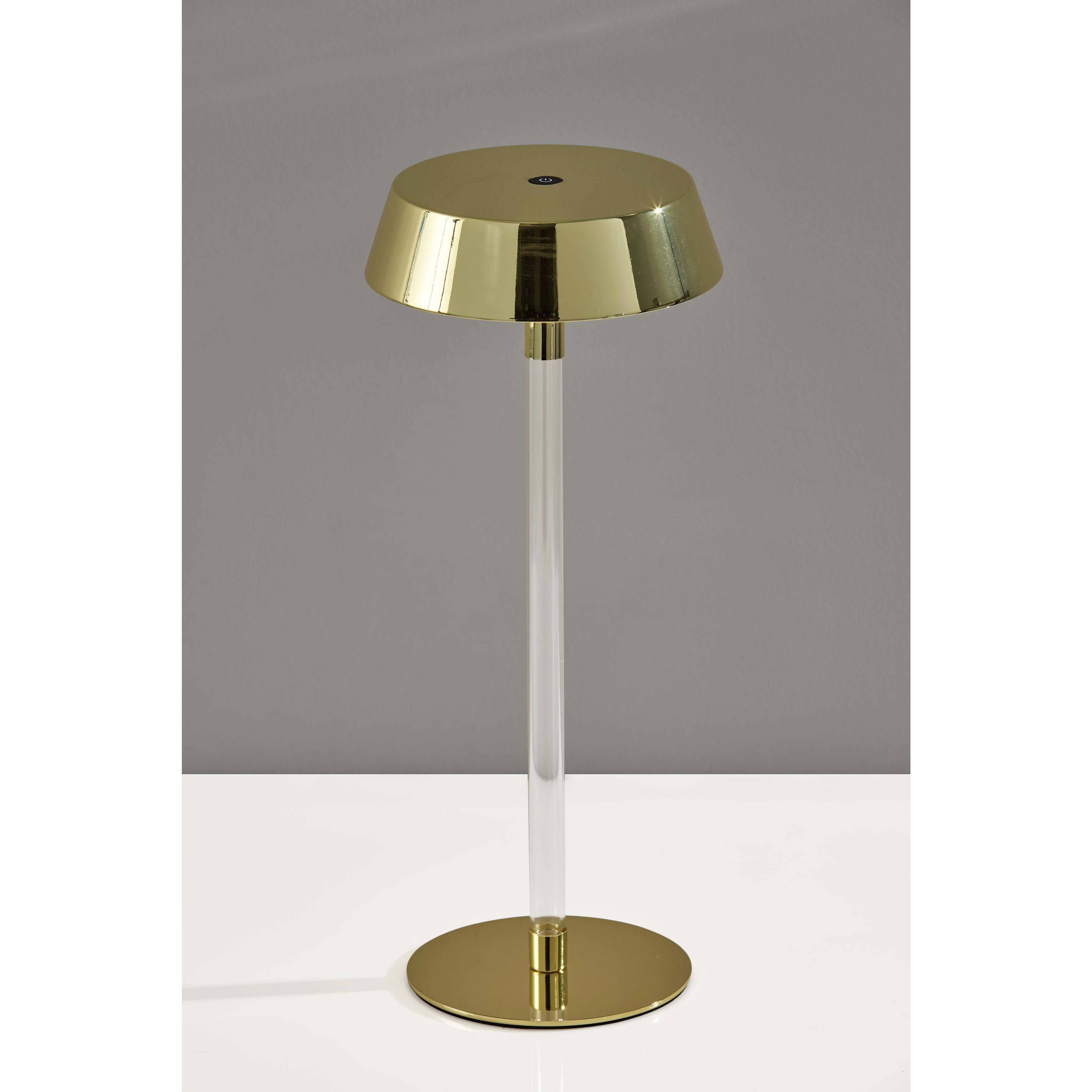 Orla 14.5 inch 1.50 watt Shiny Gold and Clear Acrylic Cordless Table Lamp Portable Light
