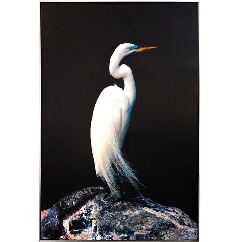 Heron Silhouette Sight White-Black-and Blue Multi-color Silhouette Wall Art