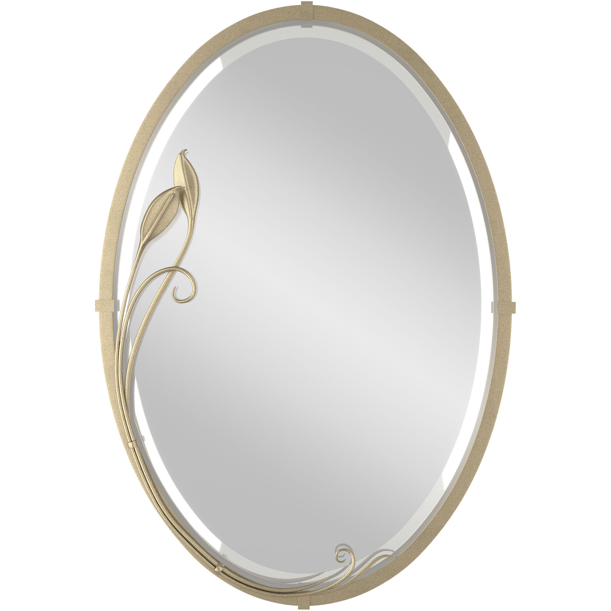 Beveled 31.7 X 22.3 inch Soft Gold Mirror, Oval