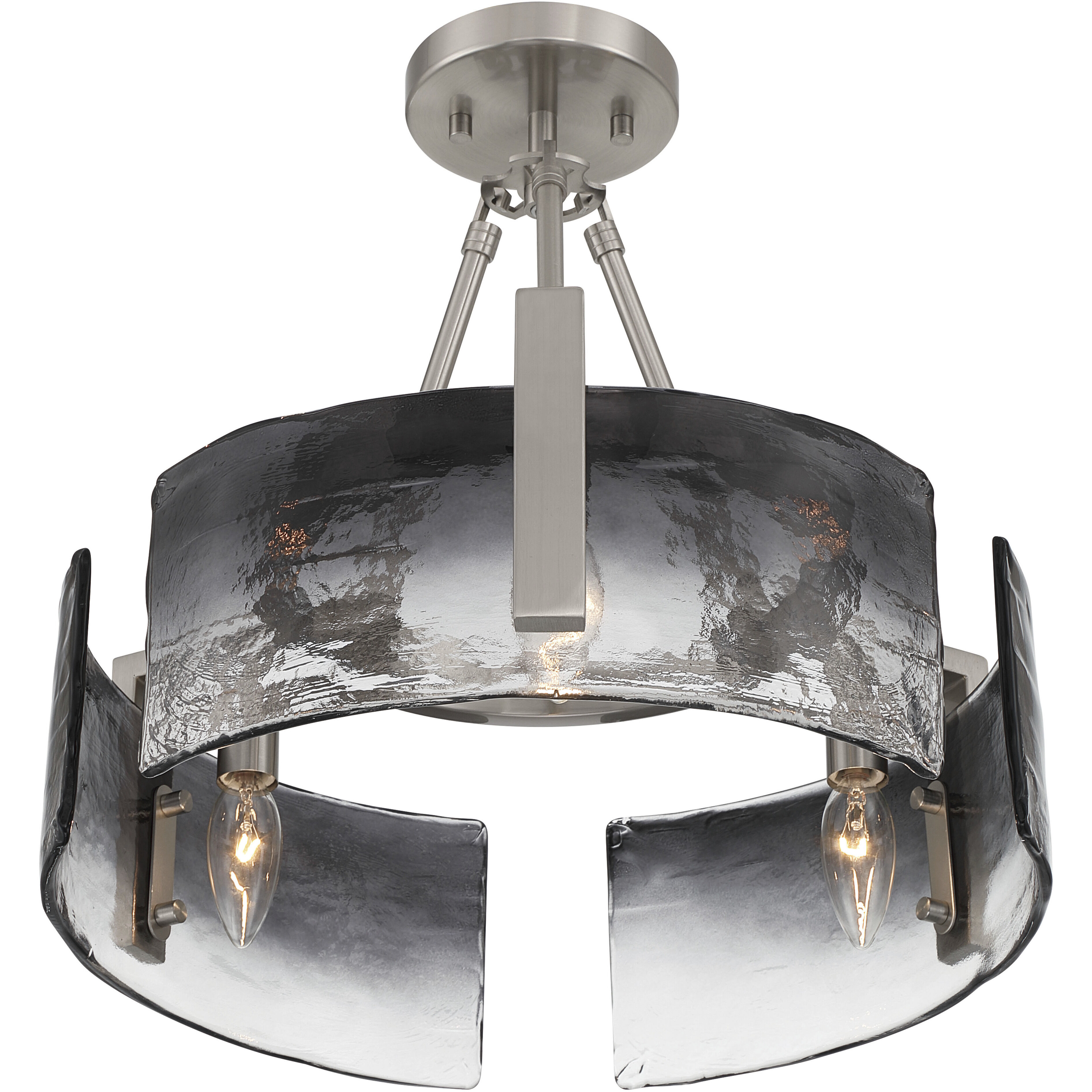 Aenon 3 Light 16.5 inch Pewter Semi-Flush Mount Ceiling Light